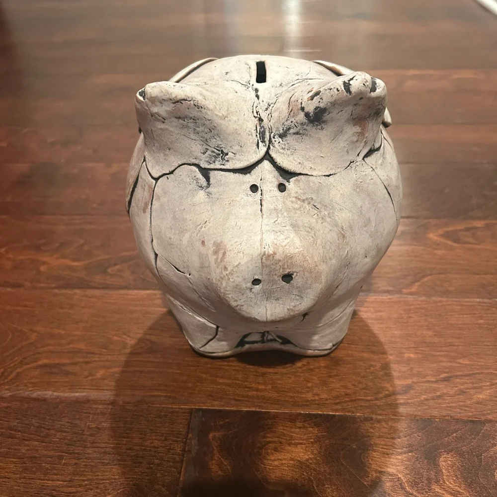 Handmade Ceramic Piggy Bank - Angel - Picture 2 of 7